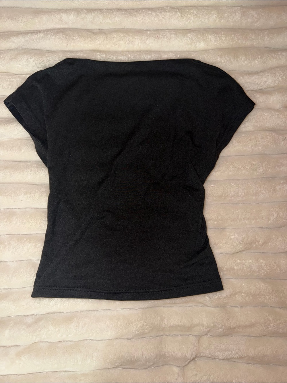 Women’s Black Backless Short-Sleeve Fitted Top